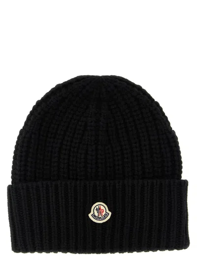 Moncler Wool And Cashmere Beanie In Black