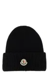 Moncler Wool And Cashmere Beanie Hats Black In Black