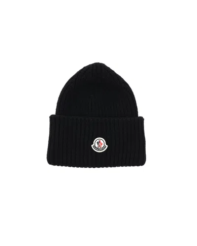 Moncler Wool & Cashmere Beanie In Black
