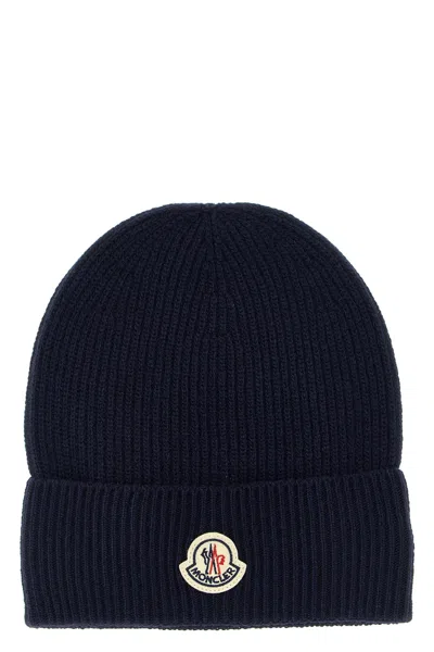 Moncler Wool And Cashmere Beanie In Blue