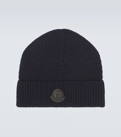 Moncler Wool And Cashmere Beanie In Black