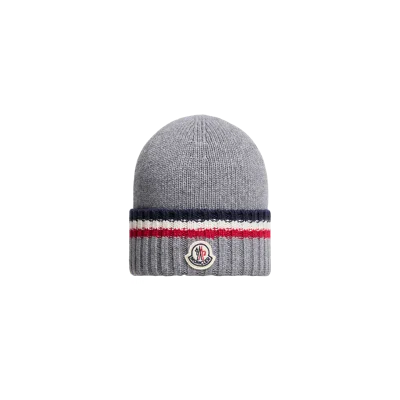 Moncler Kids' Wool & Cashmere Beanie, Boys, Grey, Size: S In Gray