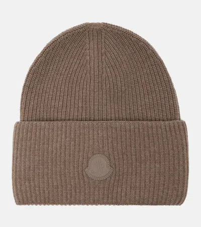 Moncler Wool And Cashmere Beanie In Brown