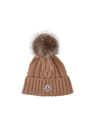 Moncler Wool And Cashmere Beanie In Brown
