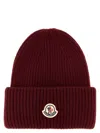 Moncler Virgin Wool And Cashmere Beanie In Burgundy