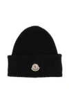Moncler Wool And Cashmere Beanie Hat In Black