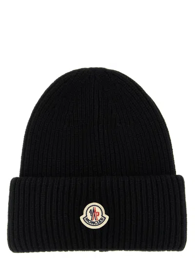Moncler Wool And Cashmere Beanie Hats Black