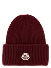 Moncler Wool And Cashmere Beanie Hats Bordeaux In Red