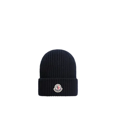 Moncler Wool & Cashmere Beanie, Men, Blue, Size: One Size