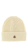 Moncler Wool And Cashmere Beanie Hats White In Neutral