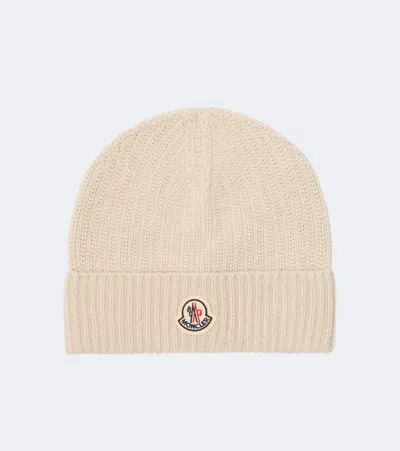 Moncler Wool And Cashmere Beanie In White