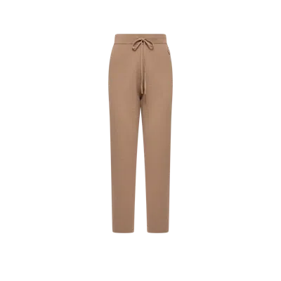 Moncler Pantalon De Survêtement Court En Mélange De Laine Et De Cachemire, Femme, Beige, Taille: Xs In Brown