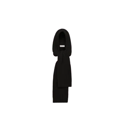 Moncler Wool & Cashmere Blend Hooded Scarf, Women, Black, Size: One Size