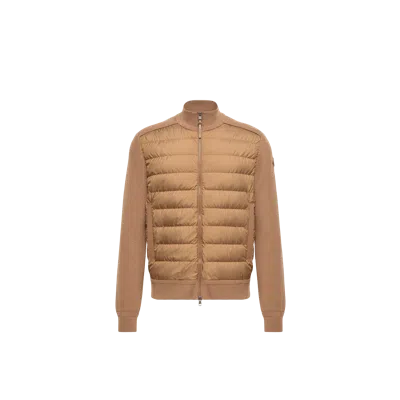 Moncler Padded Zip-up Cardigan In Brown