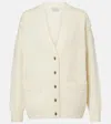 Moncler Wool And Cashmere Cardigan In Neutral