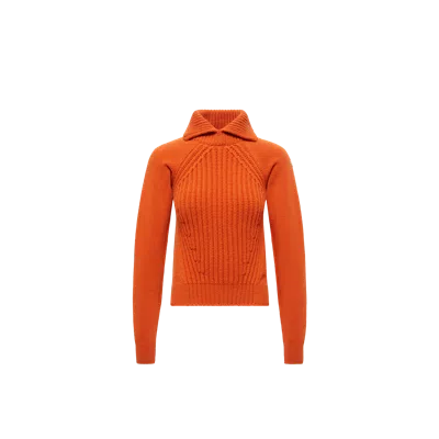 Moncler Wool And Cashmere Turtleneck Sweater In Orange