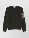 Moncler Wool And Cashmere Jumper With Patch Pocket In Gray