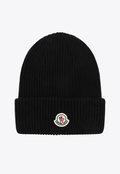 MONCLER WOOL AND CASHMERE KNITTED BEANIE
