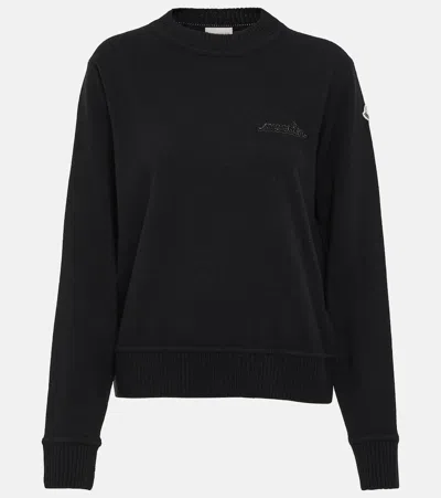 Moncler Wool And Cashmere Sweater In Black