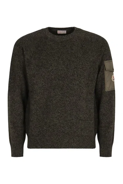 Moncler Wool And Cashmere Sweater In Green