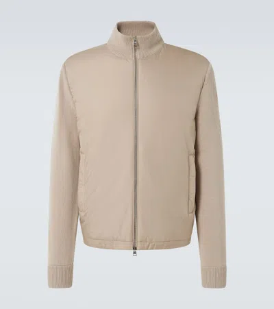 Moncler Wool And Cashmere-trimmed Jacket In Beige