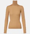 Moncler Wool And Cashmere Turtleneck Sweater In Brown