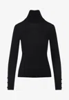 Moncler Wool And Cashmere Turtleneck Sweater In Black