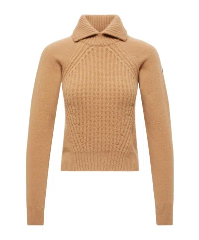 MONCLER WOOL  CASHMERE HIGH COLLAR SWEATER