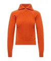 Moncler Wool And Cashmere Turtleneck Sweater In Orange