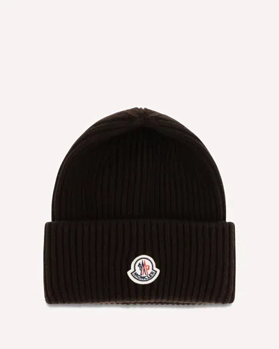 Moncler Wool And Cashmere-blend Beanie In Brown