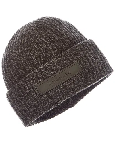Moncler Wool & Cashmere-blend Beanie In Brown