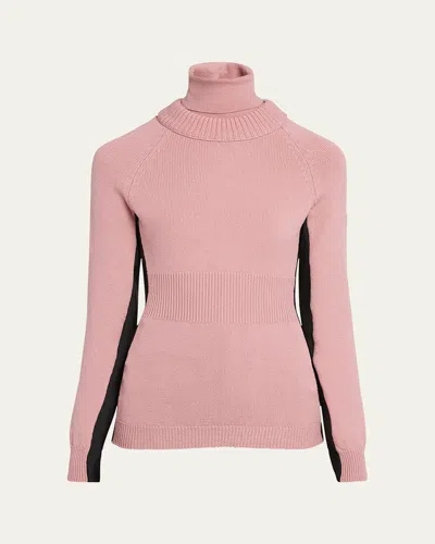 MONCLER WOOL AND FLEECE TURTLENECK SWEATER