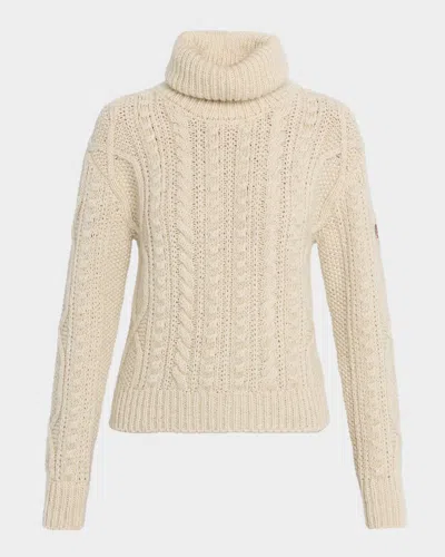 Moncler Wool & Mohair Blend Turtleneck Sweater In Neutral