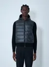 Moncler Wool And Quilted Cardigan In Blue
