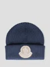Moncler Logo Patch Wool Beanie