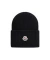Moncler Women Beanie Wool And Cashmere Hat In Black