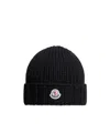 Moncler Wool Beanie In Black