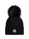 Moncler Wool Beanie Black In Black