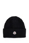 Moncler Women Beanie Wool And Cashmere Hat In Black