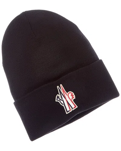 Moncler Wool Beanie In Brown