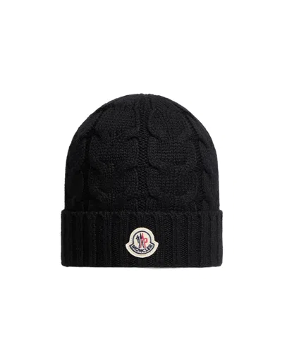 Moncler Wool Beanie In Black