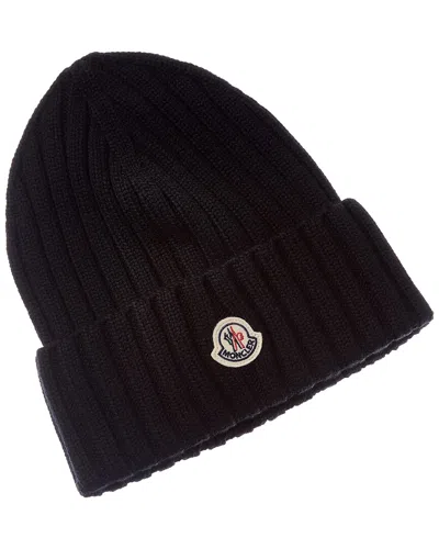 Moncler Wool Beanie In Black