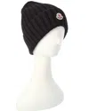 Moncler Wool Beanie In Black