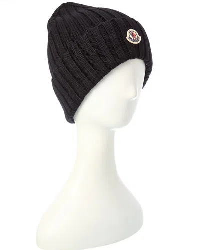 Moncler Wool Beanie In Black
