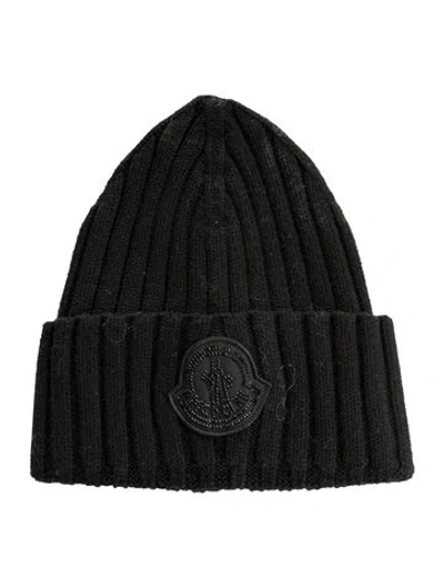 Pre-owned Moncler Wool Beanie. In Black