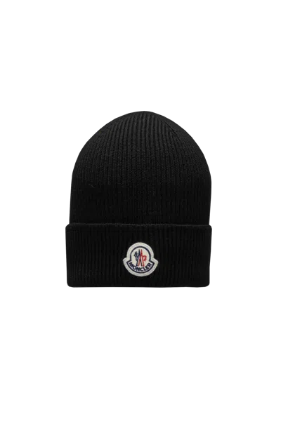 Moncler Wool Beanie Black Size One Size