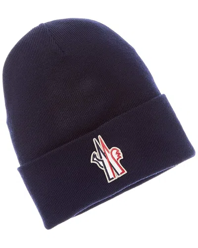 Moncler Wool Beanie In Blue