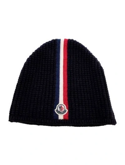Pre-owned Moncler Wool Beanie In Blue