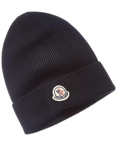 Moncler Wool Beanie In Blue