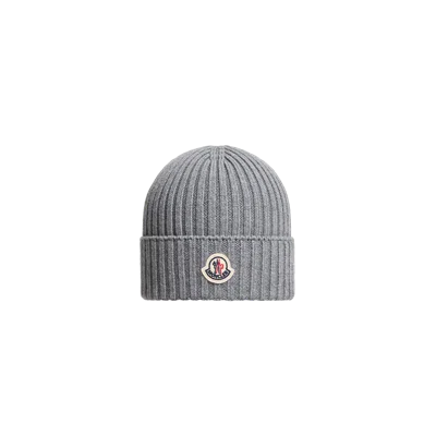 Moncler Kids' Wool Beanie, Boys, Grey, Size: L In Gray
